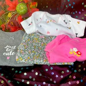 NWOT, BABY CARTERS ONESIE BUNDLE, 4PC SET